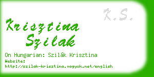 krisztina szilak business card